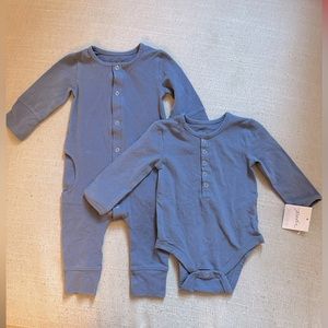 Pehr Organic Baby, Blue long-sleep Set, 3-6 Mos, New & Gently used